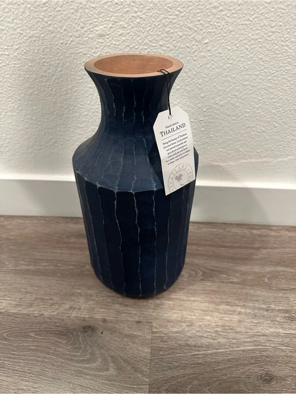 Handcrafted in Thailand Blue Vase